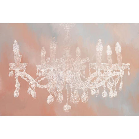 Blush Chandelier White Modern Wood Framed Art Print by Kimberly, Allen