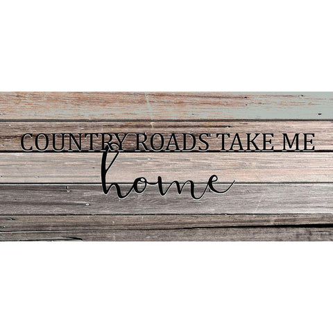 Country Roads Black Modern Wood Framed Art Print by Kimberly, Allen