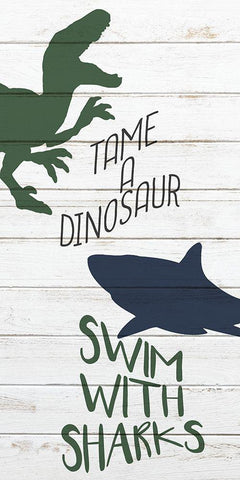 Tame and Swim 2 Black Ornate Wood Framed Art Print with Double Matting by Kimberly, Allen