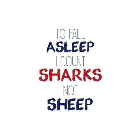 Count Sharks White Modern Wood Framed Art Print by Kimberly, Allen
