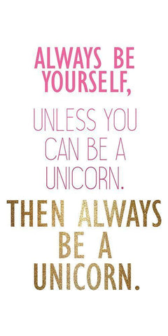 Be a Unicorn B White Modern Wood Framed Art Print with Double Matting by Kimberly, Allen