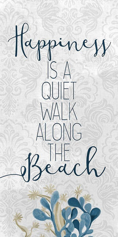 Happiness Beach 1 Black Ornate Wood Framed Art Print with Double Matting by Kimberly, Allen