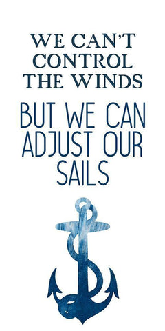 Our Sails 1 White Modern Wood Framed Art Print with Double Matting by Kimberly, Allen