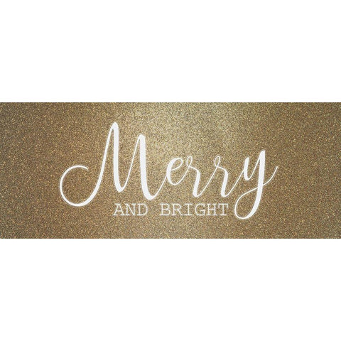 Merry and Bright Gold Black Modern Wood Framed Art Print with Double Matting by Kimberly, Allen
