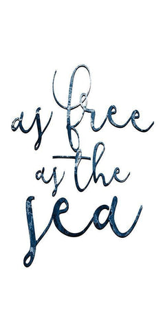 Free as the Sea 1 White Modern Wood Framed Art Print with Double Matting by Kimberly, Allen