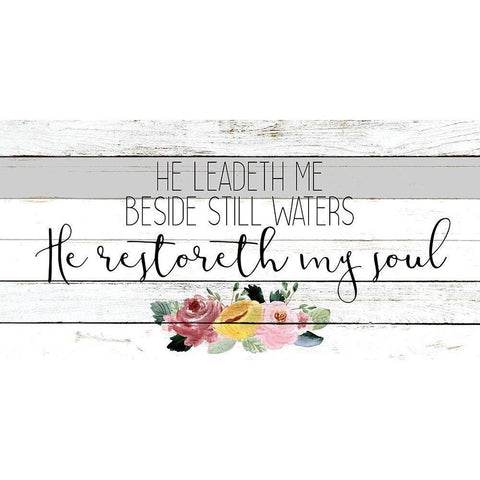 He Leadeth Me Black Modern Wood Framed Art Print by Kimberly, Allen