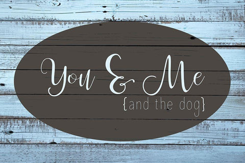 You and Me and the Dog Black Ornate Wood Framed Art Print with Double Matting by Kimberly, Allen