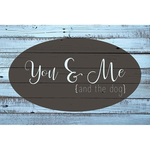 You and Me and the Dog Gold Ornate Wood Framed Art Print with Double Matting by Kimberly, Allen