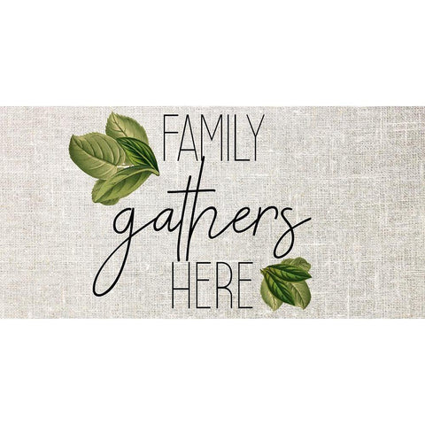 Family Gathers Gold Ornate Wood Framed Art Print with Double Matting by Kimberly, Allen
