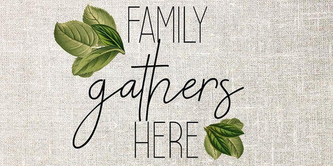 Family Gathers Black Ornate Wood Framed Art Print with Double Matting by Kimberly, Allen