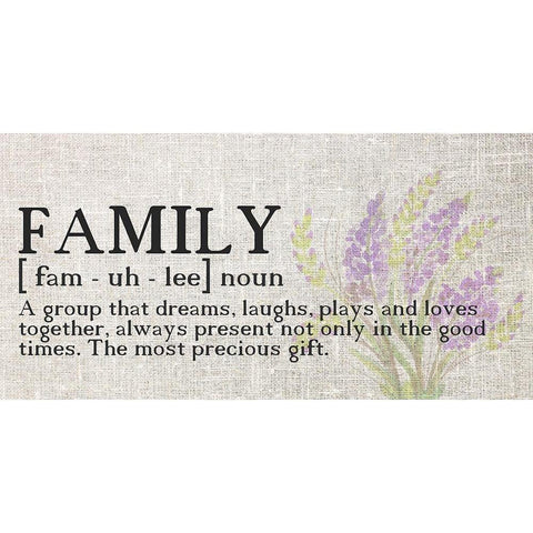 Family Noun Gold Ornate Wood Framed Art Print with Double Matting by Kimberly, Allen