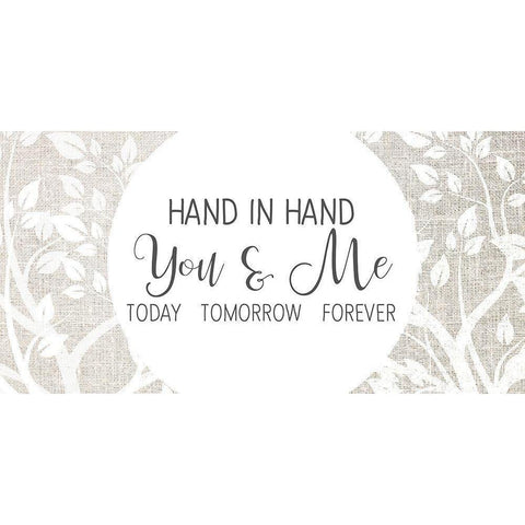 Hand in Hand Black Modern Wood Framed Art Print by Kimberly, Allen