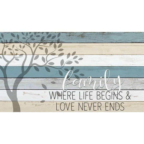 Family Where Life Begins Black Modern Wood Framed Art Print with Double Matting by Kimberly, Allen
