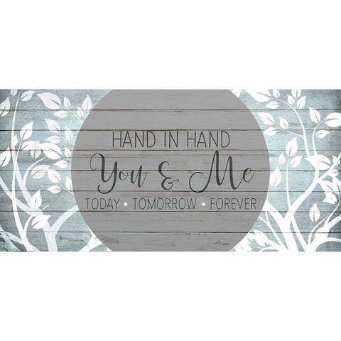 Hand in Hand White Modern Wood Framed Art Print by Kimberly, Allen