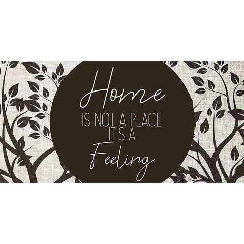 Home is not a Place Black Modern Wood Framed Art Print by Kimberly, Allen