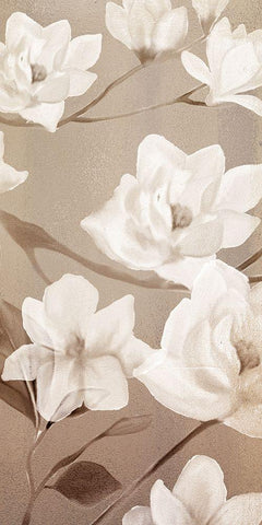Magnolia Panel 2 Black Ornate Wood Framed Art Print with Double Matting by Kimberly, Allen