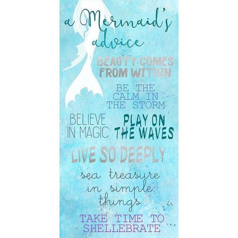 Mermaids 6 Silver White Modern Wood Framed Art Print by Allen, Kimberly