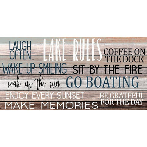 Lake Rules Black Modern Wood Framed Art Print by Allen, Kimberly