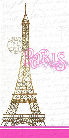 I Love Paris 1 White Modern Wood Framed Art Print with Double Matting by Allen, Kimberly