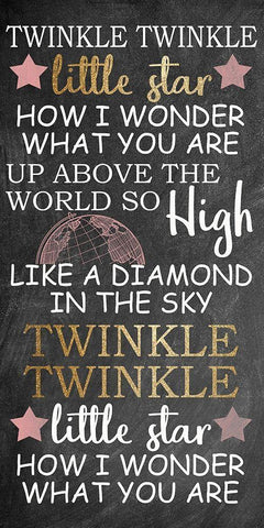 Twinkle 1 White Modern Wood Framed Art Print with Double Matting by Allen, Kimberly
