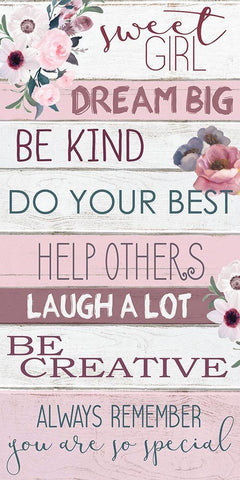 Sweet Girl White Modern Wood Framed Art Print with Double Matting by Allen, Kimberly