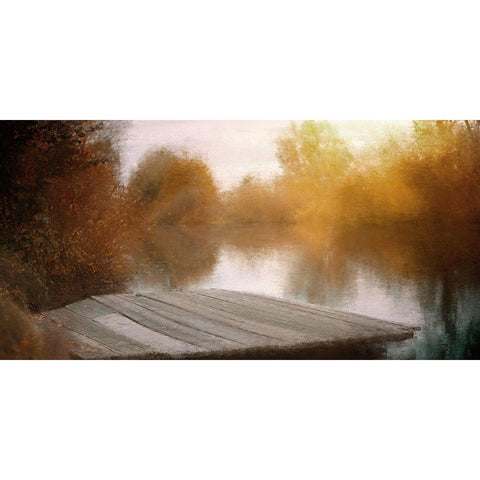 Lake View White Modern Wood Framed Art Print by Allen, Kimberly