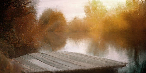 Lake View Black Ornate Wood Framed Art Print with Double Matting by Allen, Kimberly