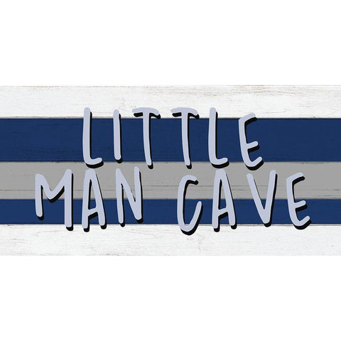 Little Man Cave White Modern Wood Framed Art Print by Allen, Kimberly