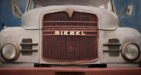 Diesel Black Ornate Wood Framed Art Print with Double Matting by Allen, Kimberly