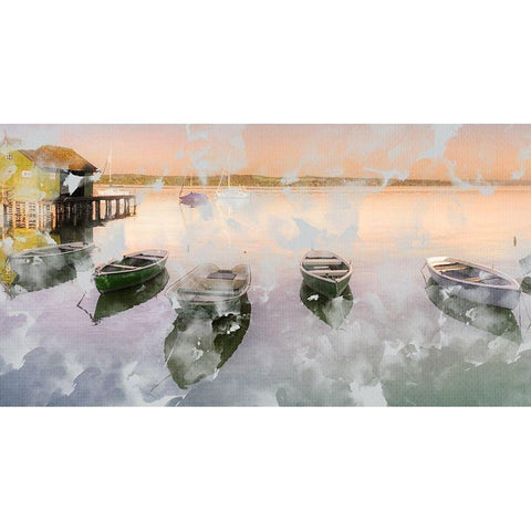 Lake Day Black Modern Wood Framed Art Print with Double Matting by Allen, Kimberly