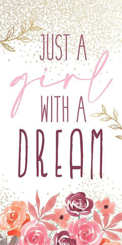Just a Girl 1 V2 White Modern Wood Framed Art Print with Double Matting by Allen, Kimberly
