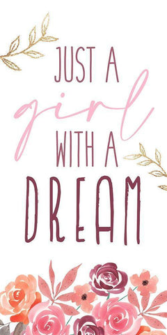 Just a Girl 1 White Modern Wood Framed Art Print with Double Matting by Allen, Kimberly