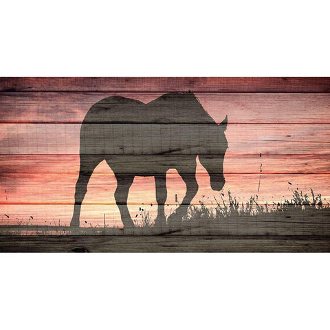 Horse Sunset Black Modern Wood Framed Art Print by Allen, Kimberly