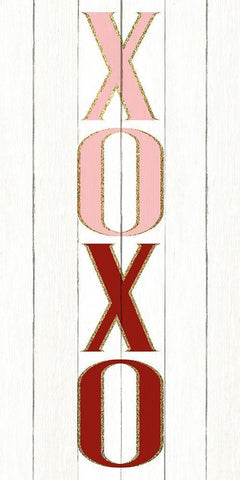 XOXO White Modern Wood Framed Art Print with Double Matting by Allen, Kimberly
