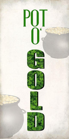 Pot O Gold White Modern Wood Framed Art Print with Double Matting by Allen, Kimberly