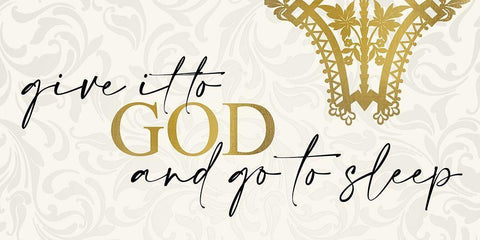 Give it to God White Modern Wood Framed Art Print with Double Matting by Allen, Kimberly