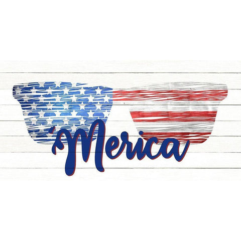 Merica White Modern Wood Framed Art Print by Allen, Kimberly