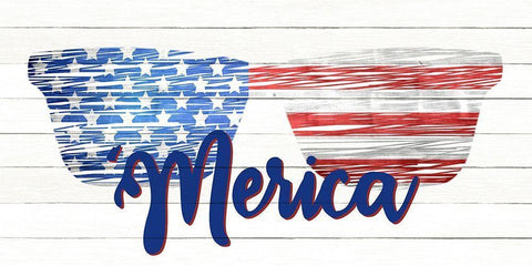 Merica White Modern Wood Framed Art Print with Double Matting by Allen, Kimberly