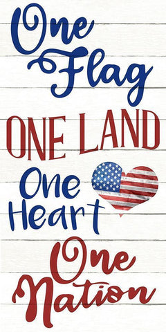 One Flag White Modern Wood Framed Art Print with Double Matting by Allen, Kimberly