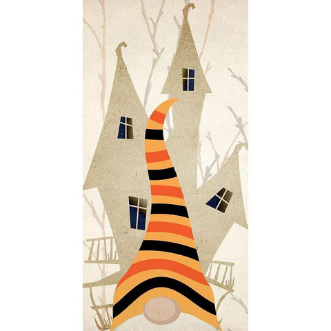 Halloween Gnomes 3 White Modern Wood Framed Art Print by Allen, Kimberly