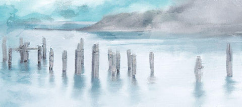 Broken Pier White Modern Wood Framed Art Print with Double Matting by Allen, Kimberly