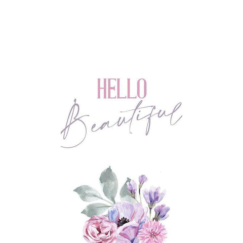 Hello Beautiful 1 Black Modern Wood Framed Art Print with Double Matting by Allen, Kimberly