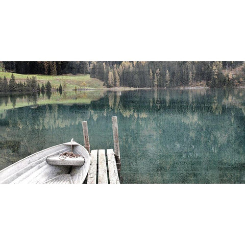 Boat Dock Black Modern Wood Framed Art Print with Double Matting by Allen, Kimberly