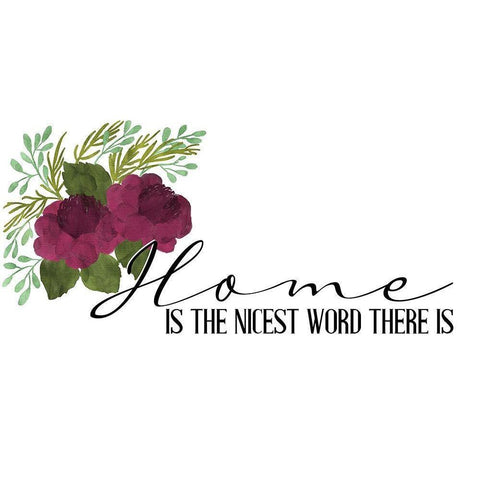 Home Is the Nicest White Modern Wood Framed Art Print by Allen, Kimberly