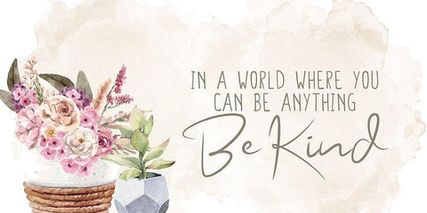 Be Kind Black Ornate Wood Framed Art Print with Double Matting by Allen, Kimberly
