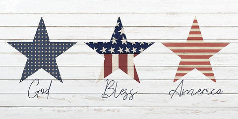 God Bless America White Modern Wood Framed Art Print with Double Matting by Allen, Kimberly