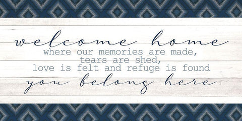 You Belong Here White Modern Wood Framed Art Print with Double Matting by Allen, Kimberly