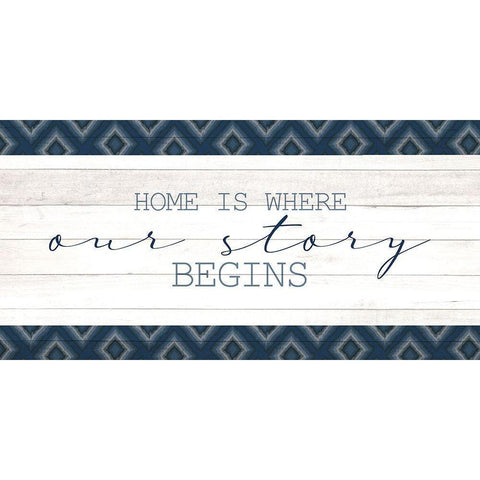 Story Begins White Modern Wood Framed Art Print by Allen, Kimberly