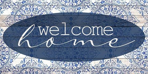 Welcome Home White Modern Wood Framed Art Print with Double Matting by Allen, Kimberly