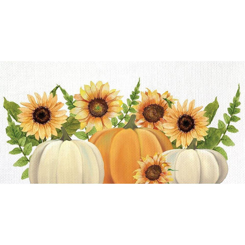 Sunflowers and Pumpkins Gold Ornate Wood Framed Art Print with Double Matting by Allen, Kimberly